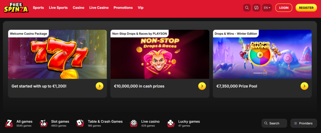 freespinza homepage