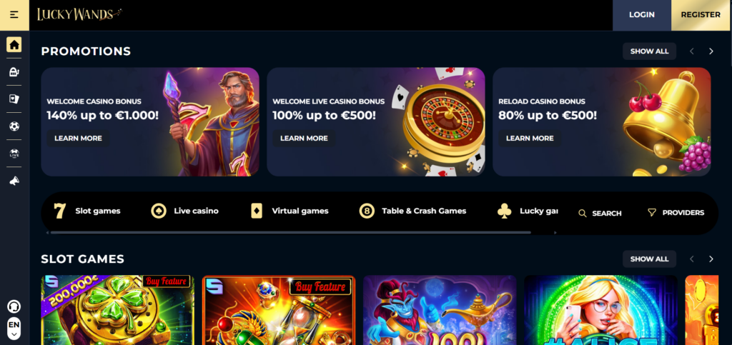 Luckywands homepage