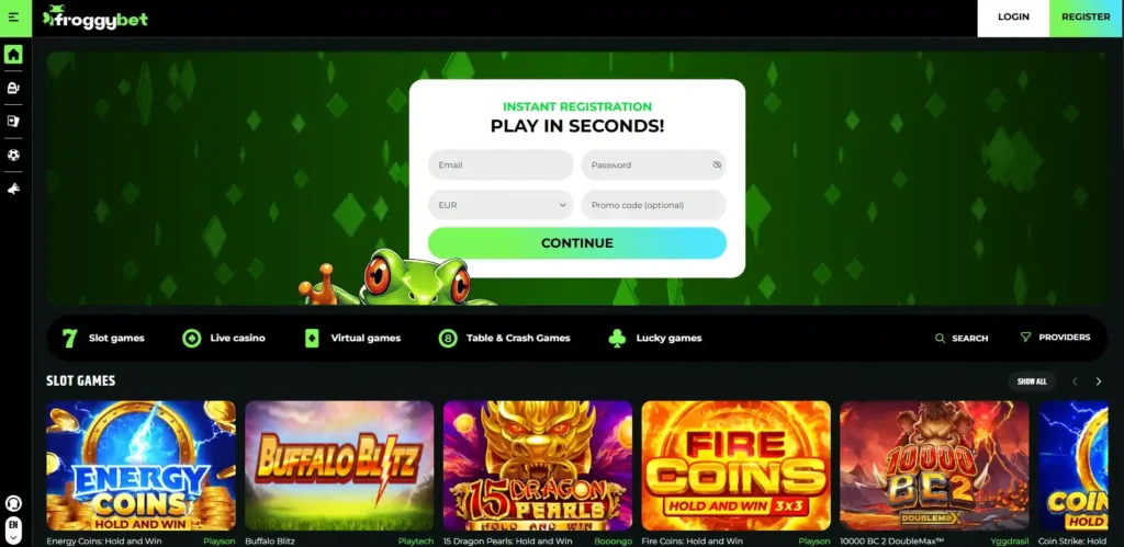 froggybet homepage